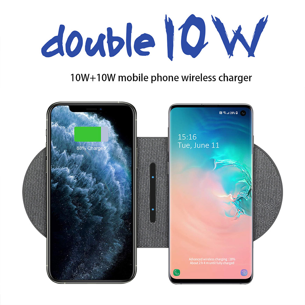 20W 2 in 1 Qi Wireless Charger for Samsung S20 S10 Buds Huawei Xiaomi Dual Fast Charging Pad For iPhone 11 XS XR X 8 Airpods Pro