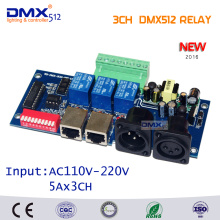 Free Shipping 3CH dmx512 relay board DMX 512 relay switch Input AC110-220V DMX512 relay decoder