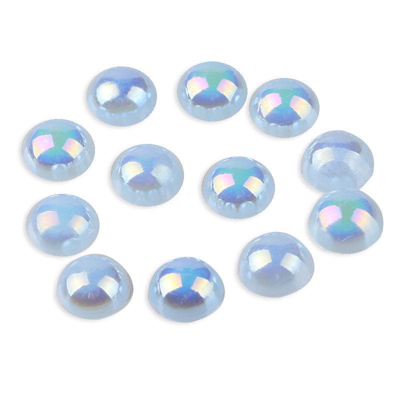 12 AB Colors Half Round Pearl 2mm 3mm 4mm 5mm 6mm 8mm 10mm Imitation ABS Flat Back Pearl For Nail Art Jewelry Accessory