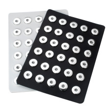 New Snap Button Display Board Fit 30pcs & 24PCS & 60pcs 18mm Snap Buttons Jewelry Black Genuine Leather Display Holder