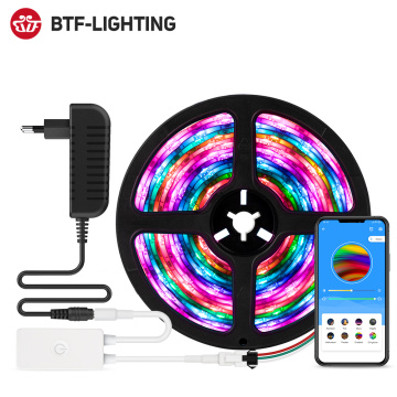 RGB Led Strip Light RF Wifi Alexa Bluetooth Control WS2812B IC Led Lights Stripe Led Lights for Room Party TV Home Lightings 10M