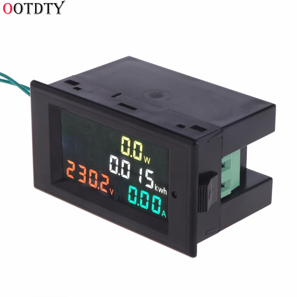 Energy Meter AC 80-300V Voltmeter Ammeter Power Energy Meter Volt Amp Power Kwh Meter 100A CT