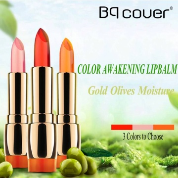 Bqcover Brand COLOR AWAKENING LIP BALM Gold Olive Color Temperature Change Repair LIP BALM Fresh Radiat Nutritious Lipstick