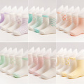 Quality 3-5 Pairs/Lot Base Design Solid Color Soft Mesh Summer Mood Cotton Knit Cute Girl Baby Kids Boy Newborn Socks