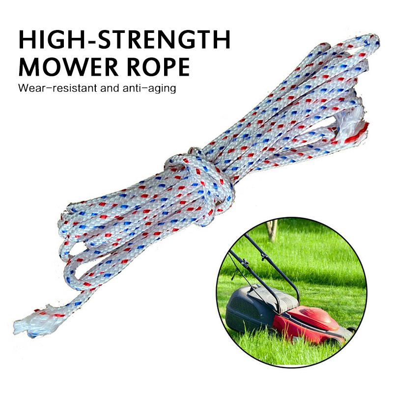 Durable Recoil Starter Rope and Starter Handle Pull Cord for garden Grass Trimmer Chainsaws Lawn Mower Fittings 3.5mm Diameter