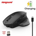 Hongsund T28 Vertical Wireless Silent Charging Mouse 6-key Wireless Mouse 2400 DPI Adjustable Healthy Mouse