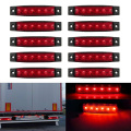30pcs 24V 6 LED light Red White Yellow Truck Trailer Pickup Lorry Car Side Marker Indicators Lights 24V caravan tractor