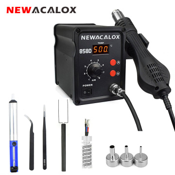 NEWACALOX 858D 700W EU/US 100-500 Degree Hot Air Rework Station Thermoregul LED Heat Gun Blow Dryer for BGA IC Desoldering Tool