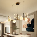 LED Chandelier Black Or Gold Living Dining Room Modern Nordic Simple Pendant Lamp Coffee Shop Bar Restaurant Long Hanging Light