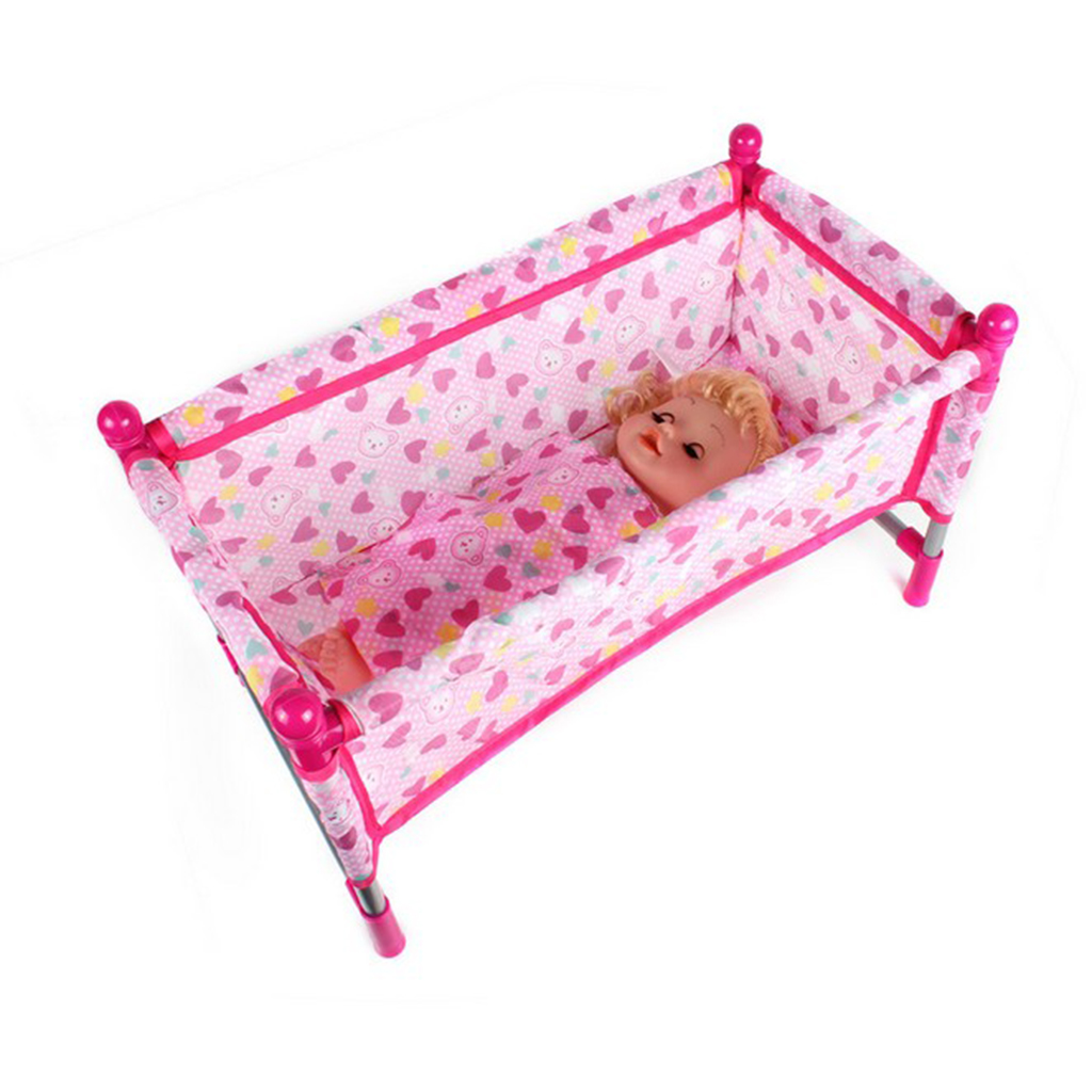 1Set Reborn Doll Bed Baby Toddler Crib Baby Doll Bed Play House Toys Accs
