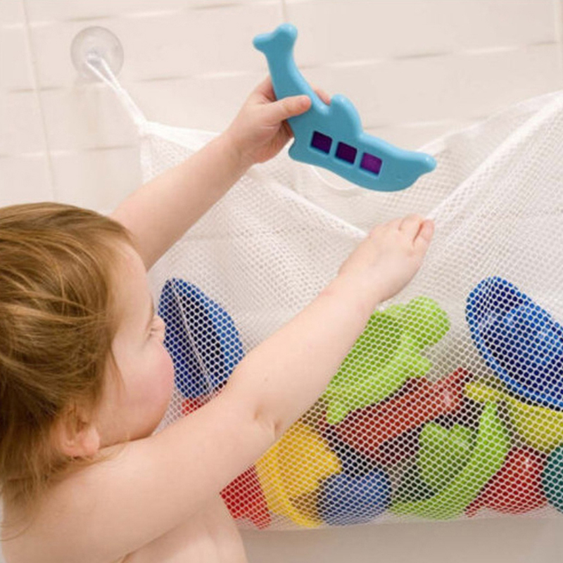Baby Bathroom Mesh Bag Sucker Design For Bath Toys Bag Baby Kids Toy Storage Mesh Toy Bag Net Infant Bathing Hanging Organizer