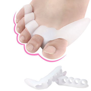 2pcs Silicone Gel Toe Separator 5 Hole Feet Fingers Thumb Valgus Protector Bunion Adjuster Hallux Valgus Guard Foot Care Tool