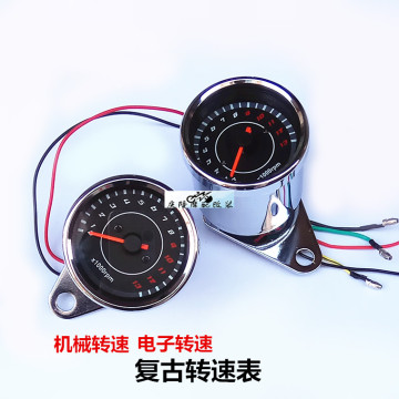 modified Motorcycle retro meter tachometer LED lighting electroplating mechanical tachometer electronic induction