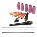 17Pcs/Set Welders Arc Welding Torch TIG Cup Collet Body Nozzle Kit Tungsten Electrode Gas Lens For WP-17/18/26 TIG Welding Torch