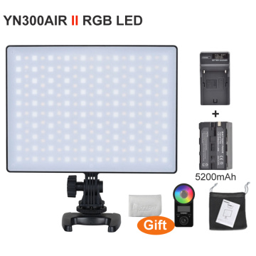 YONGNUO YN300AIR II RGB Full Color LED Camera Video Light,Optional Battery w Charger Kit Photography Light Touchable Remote 2.4G