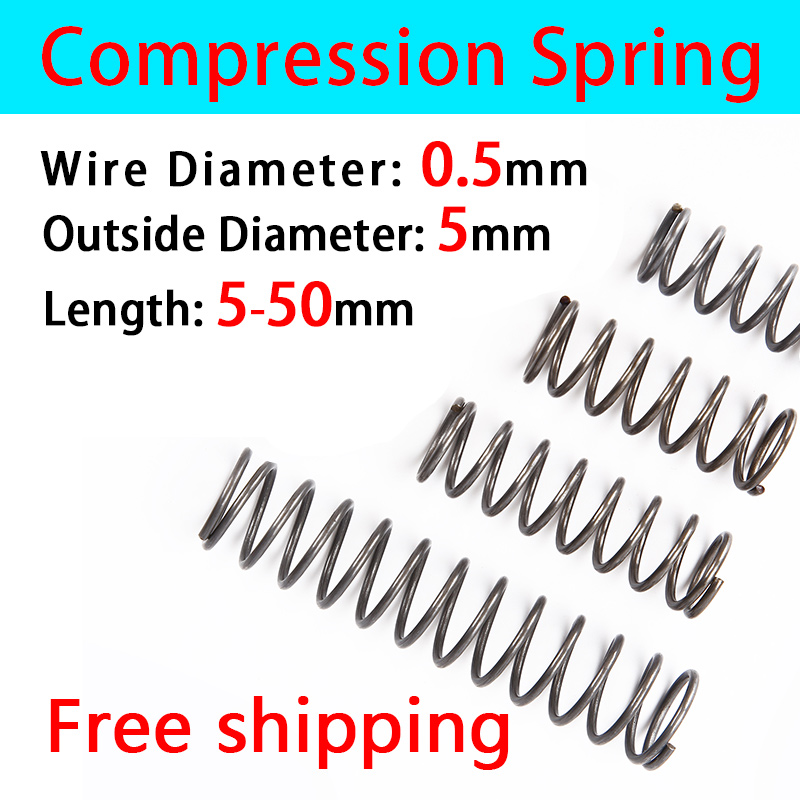 Compressed Spring Wire Diameter 0.5mm, Outer Diameter 5mm Pressure Spring Return Spring Release Spring Mechanical Spring