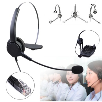 Telephone Headset Call Center Operator Crystal Head Hands-free Noise Cancelling Headphone With Micro for Telephone