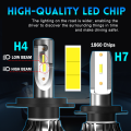 BraveWay Fanless LED H4 H7 H8 H11 HB3 HB4 LED Bulb Car Headlights High Low Beam 60W 6500K Auto Headlight 1860 Chip LED Car Light