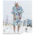 Privathonker Men's Short Sleeve Shirts Shorts Summer Boho Style Man Beach Suits Harejuku Streetwear Male Clothes