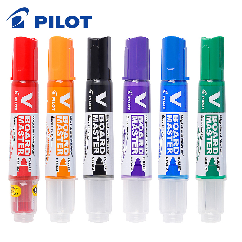 Japan PILOT Whiteboard Pen V Straight Liquid Multi-Capacity Ink Whiteboard Marker WBMAVBM Replaceable Core Office Supplie