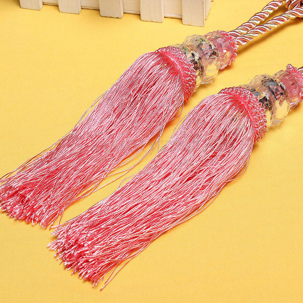 1 Pair Tiebacks Holdback Home Windows Curtain Tie Backs Decoration Crystal Rope Curtain Tiebacks Tie Backs Ball Beaded Tassel