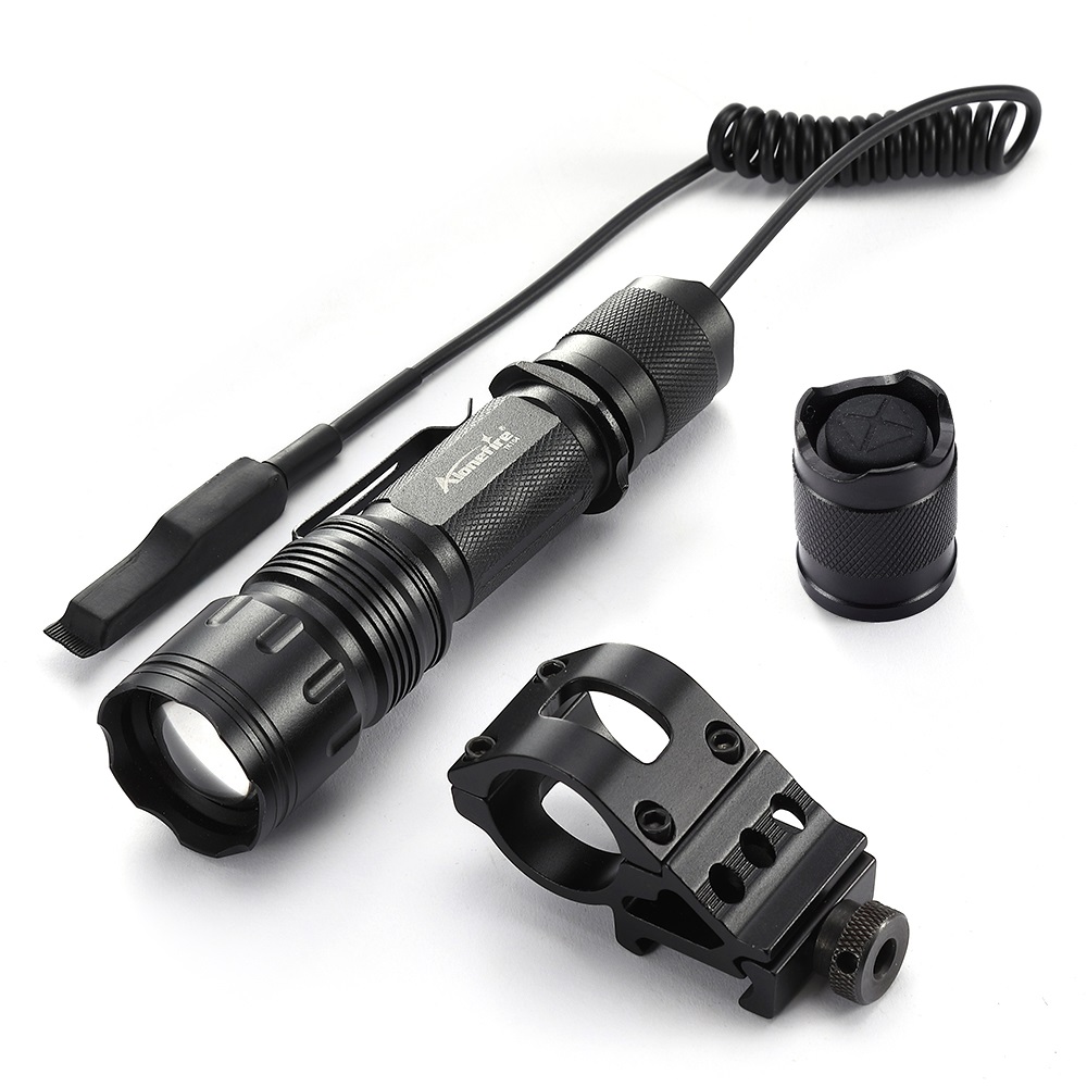 Alonefire TK104 XM-L2 LED Zoom Professional Tactical flashlightlamp Airsoft Rifle Shot Gun Outdoor Hunting Powerful Torch light