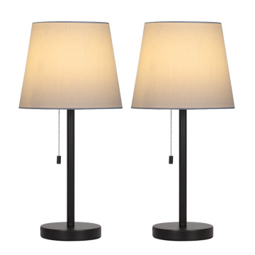 Simple Style Bedroom Nightstand Lamp with Metal Base
