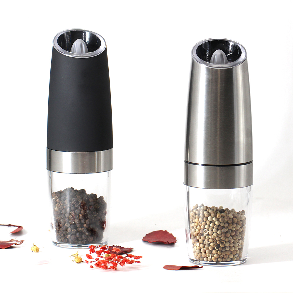 Electric Automatic Mill Pepper and Salt Grinder LED Light Peper Spice Grain Mills Porcelain Grinding Core Mill for Kitchen Tools