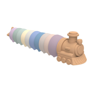 Flexible Silicone Worm Train Educational Toy for Babies