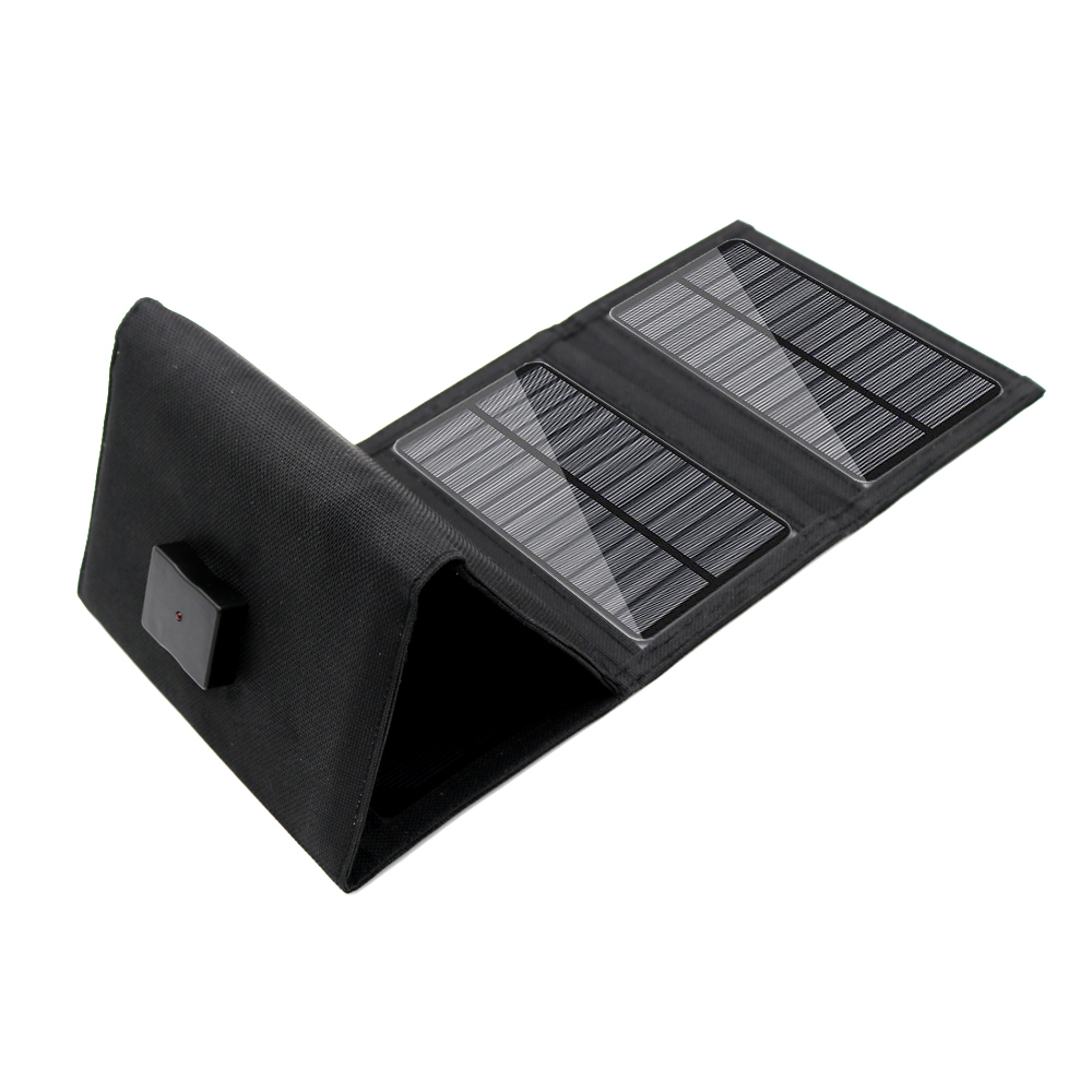 Portable 5V Solar Panel 12W 15W Monocrystalline Folding Foldable Waterproof Charger Sun Power Bank for Phone Battery USB Port