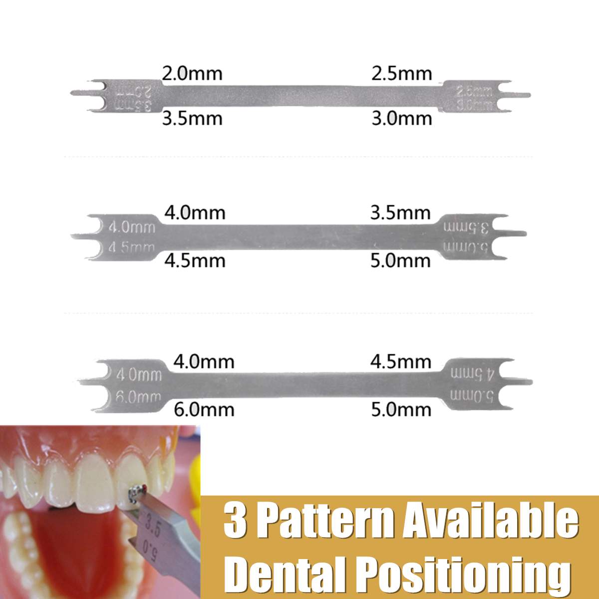 Dental Orthodontic Instrument Bracket Positioning Height Gauge Wick Type Tools Teeth Positioner Dental Accessories 3 Sizes