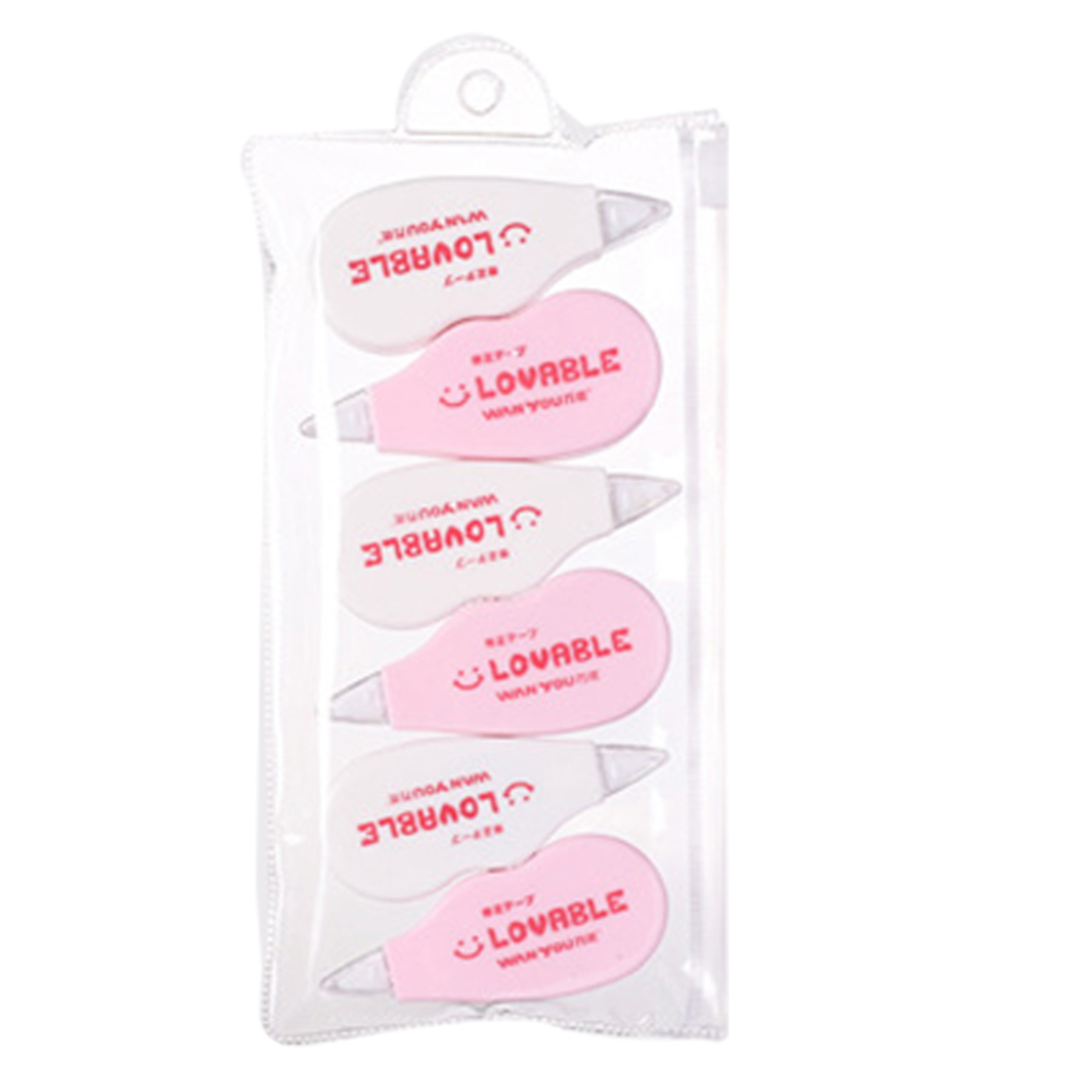 6pcs Mini Correct Correction Tape White Translucent Dispenser Assorted Colors Easy to Use for Working Studying KQS8