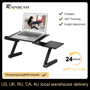Laptop Desk Office Adjustable Ergonomic Portable TV Bed Aluminum Tray PC Table Stand Notebook Table Desk Stand With Mouse Pad