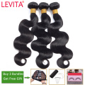 LEVITA body wave 3 bundles cheap 100% human hair 3 bundles deals Peruvian brazilian hair weave bundles non-remy hair extension