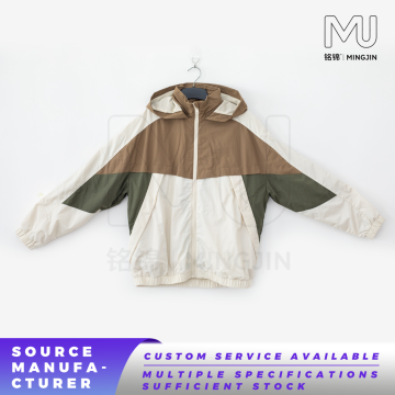 Color Block Hooded Windbreaker Jacket