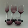 Purple color solid color inside drinking glass set