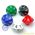 BESCON 5pcs Pack of D14 Dice Numbered 1 to 7 Twice - 14 Sides Dice Assorted Colors of 5 Set