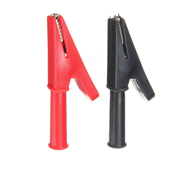 2Pcs 2000V 30A Crocodile Alligator Folders Safety Test Clips For 4mm Shrouded Banana Plug Electronics Stocks