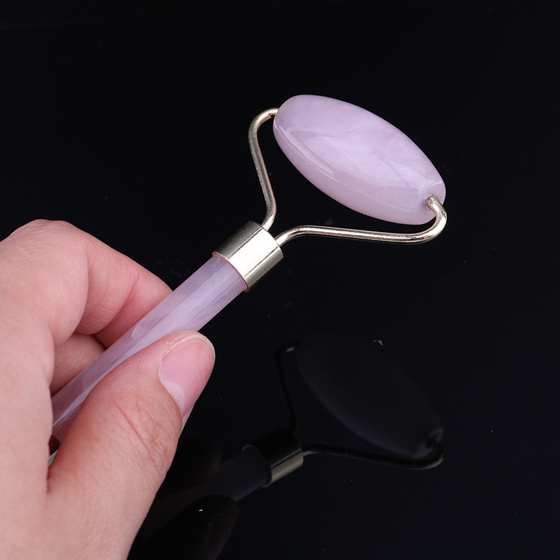 Rose Quartz Roller Slimming Face Massager Lifting Tool Natural Jade Facial Massage Roller Stone Skin Massage Beauty Care Set