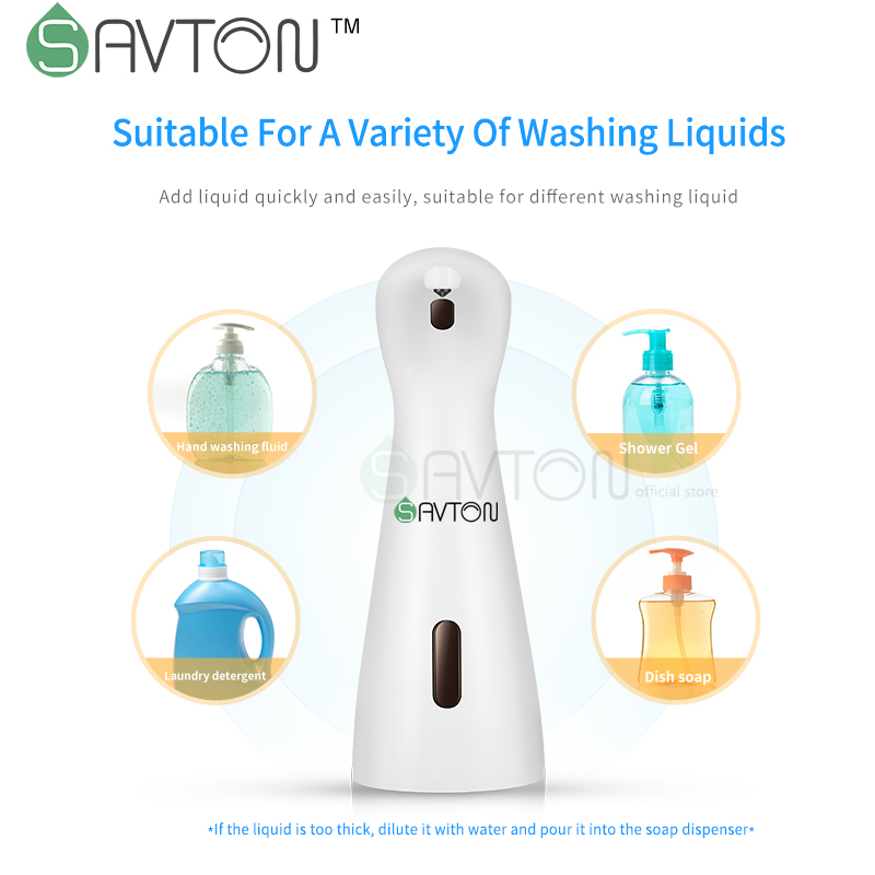 SAVTON Automatic Liquid Soap Dispenser Induction Hand Washing Machine For Kitchen Bathroom Kids Intelligent Shampoo Washing Pump