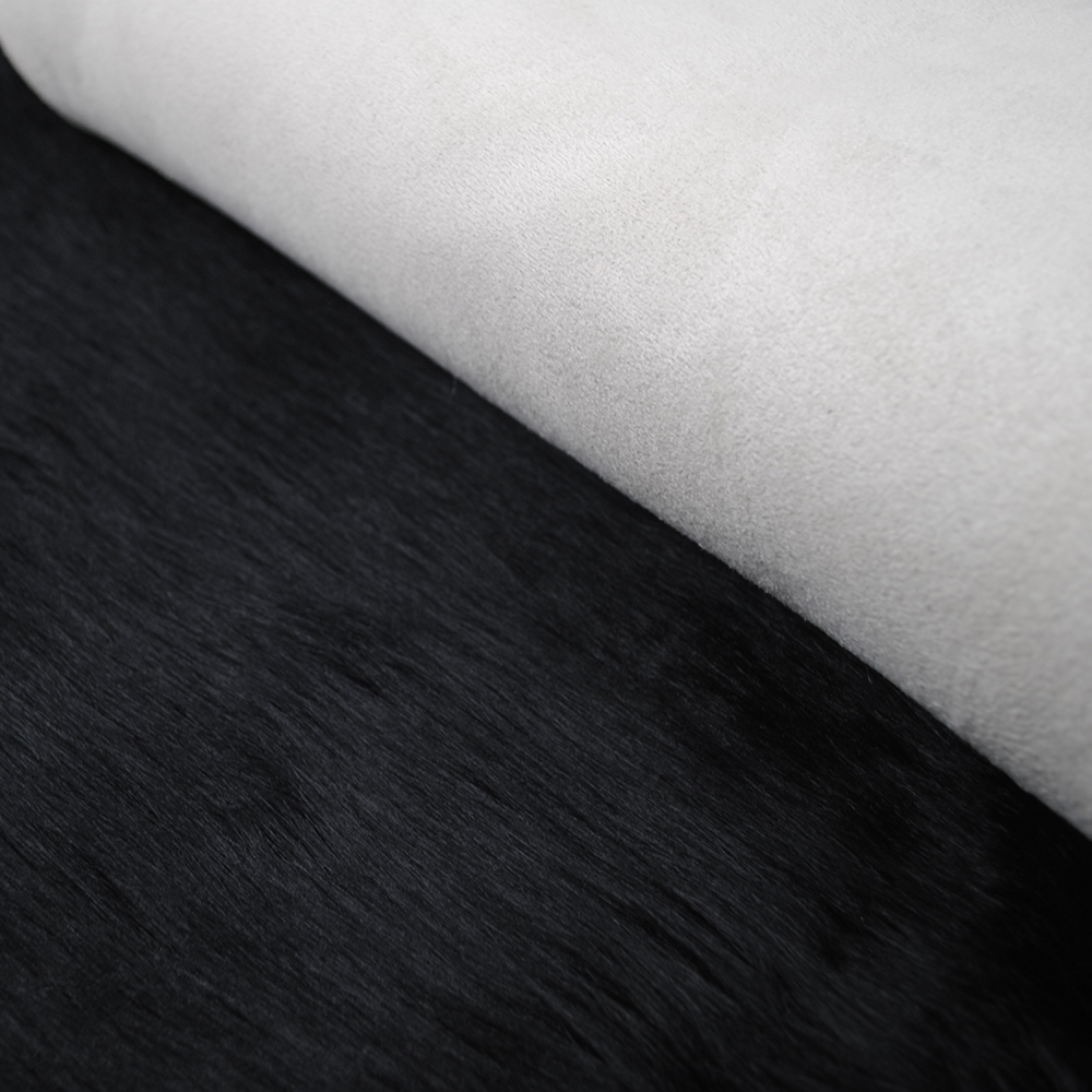 Luxury Rectangle Sheepskin Black Hairy Carpet Faux Mat Seat Pad Fur Plain Fluffy Soft Area Rug Tapetes