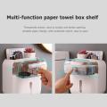 Waterproof Wall Mount Toilet Paper Holder Shelf Bathroom Tissue Dispenser Roll Paper Tube Storage Box Creative Tray