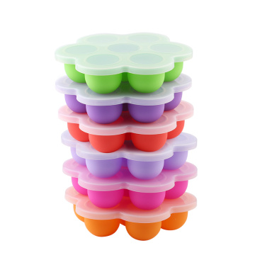 2PCS Silicone Egg Bites Molds Set Baby Food Storage Container Ice Cube Reusable Freezer Tray With Lid Egg Tools Cake Molds