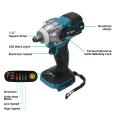 18V Cordless Electric Impact Wrench Motor 1/2" Square Brushless Rechargeable Wrench LED Light For Makita Battery