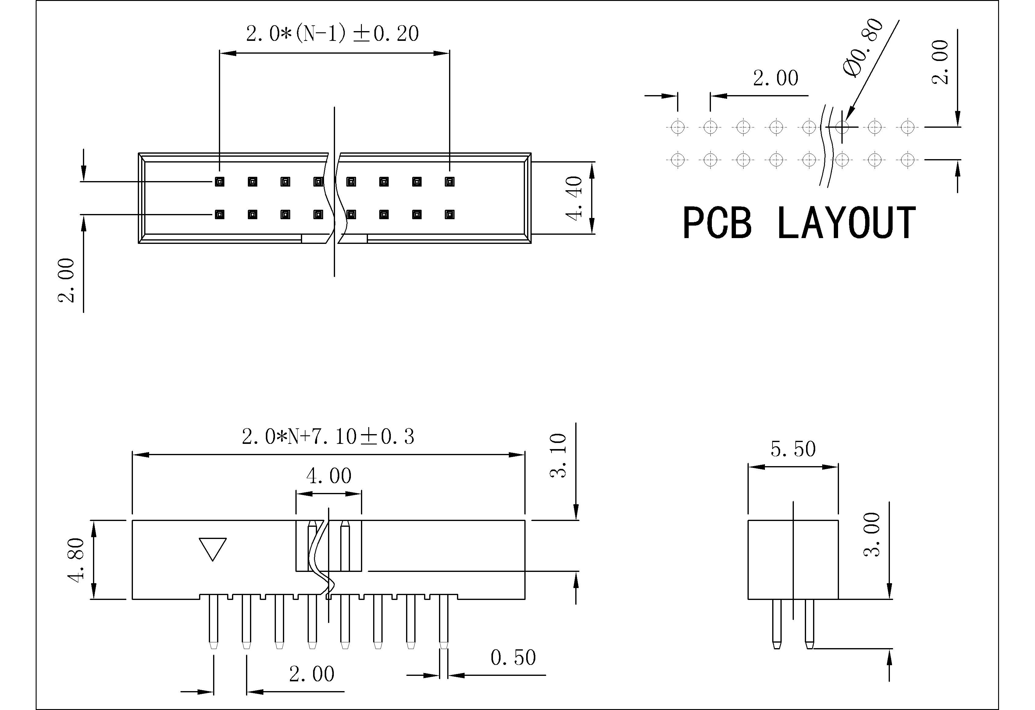 BHCS04 2.00mm Box Header 180° H=4.8