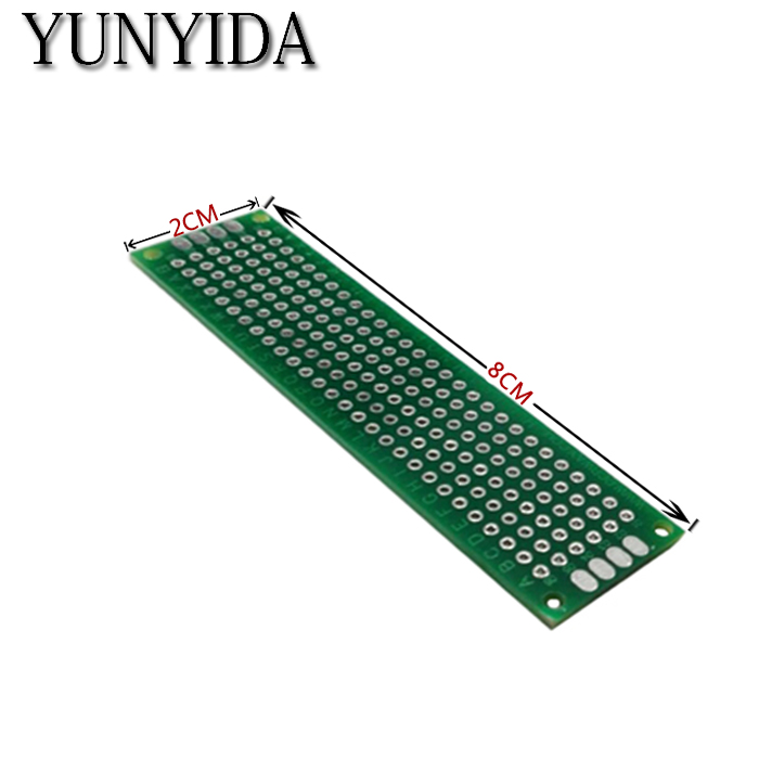 98-13 free shipping 5pcs 2x8cm Double Side Prototype PCB Universal Printed Circuit Board
