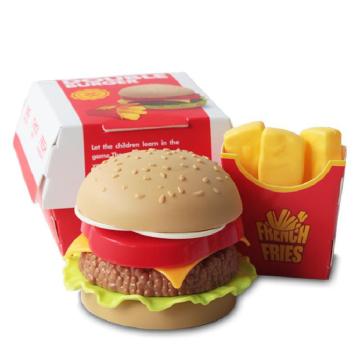 Simulation of seven-story small hamburger fries combination set children play kitchen toy gifts