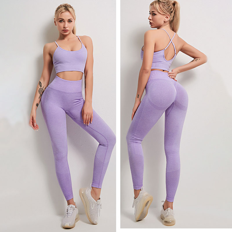 Women Sportwear Push-up Yoga Set Elastic High Waist Sport Leggings And Top Long Sleeves Hole Padded Bra Fitness Suit Gym Outfit