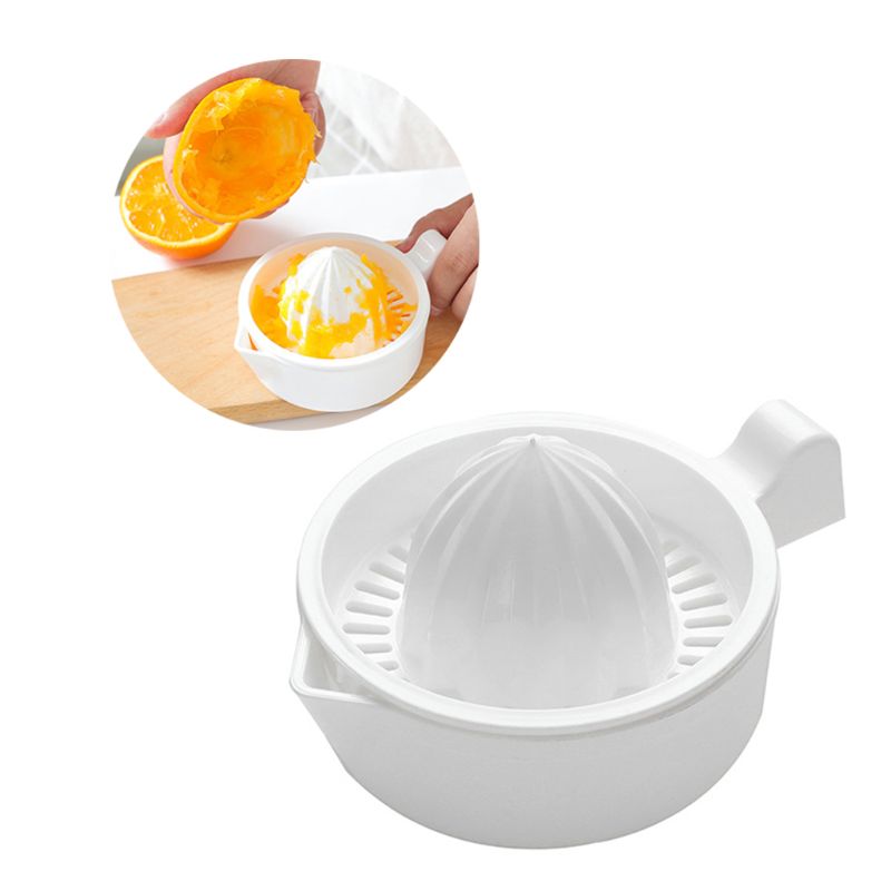 Mini Plastic Double Layer Household Manual Citrus Juicer Orange Lemon Fruit Squeezer Cup With Handle Pour Spout Portable Kitchen