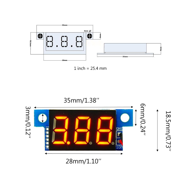DC 4V-30V 0-10A Digital LED Ammeter Current Panel Meter 0.36in Module Reverse Protection Tester Tools